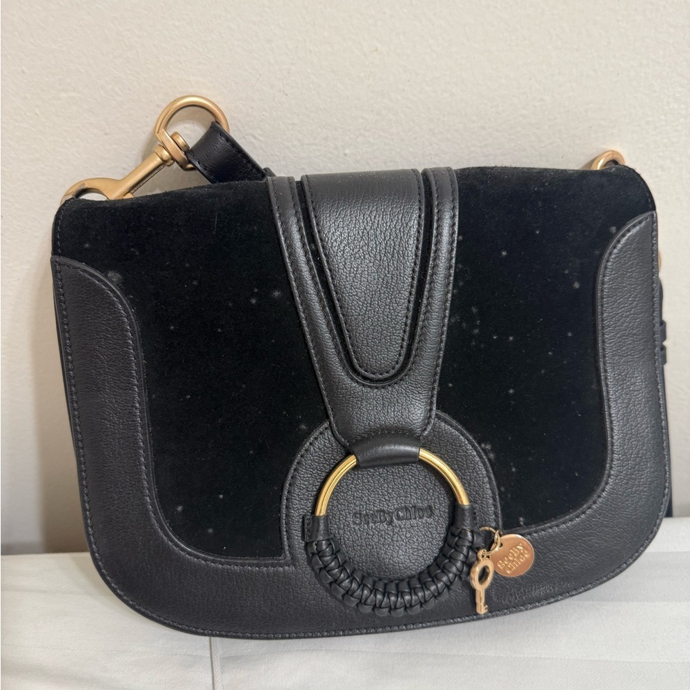 See By Chloe Black and Gold Crossbody Bag